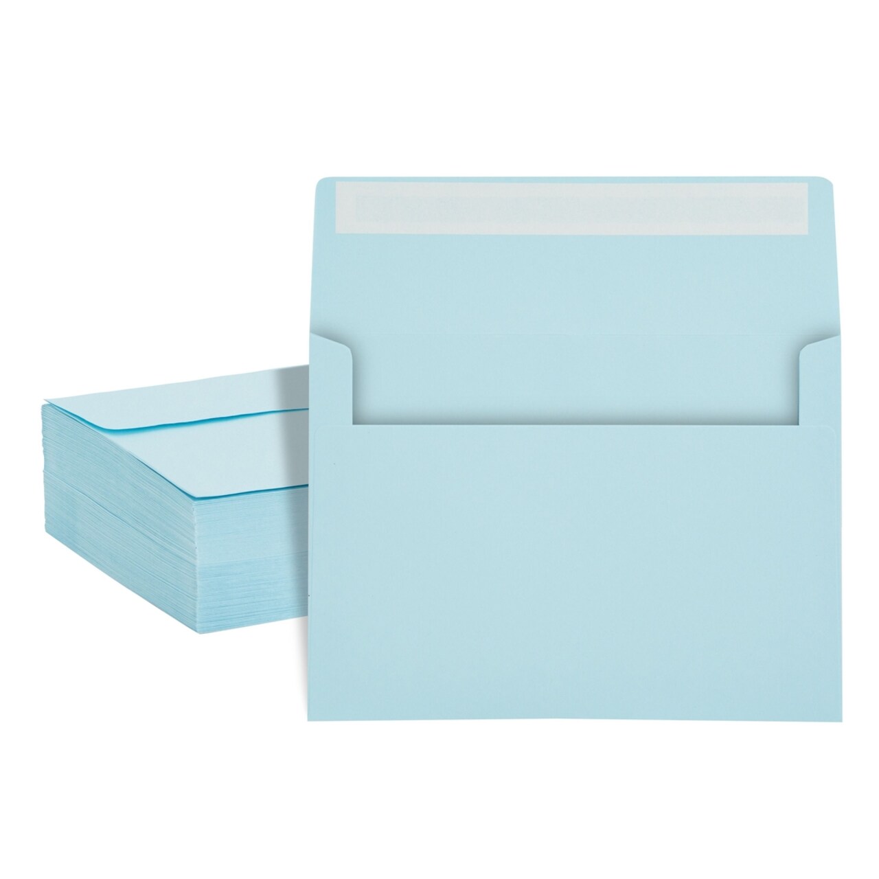 200-Pack 5x7-Inch Light Blue Envelopes with Square Flap and Peel